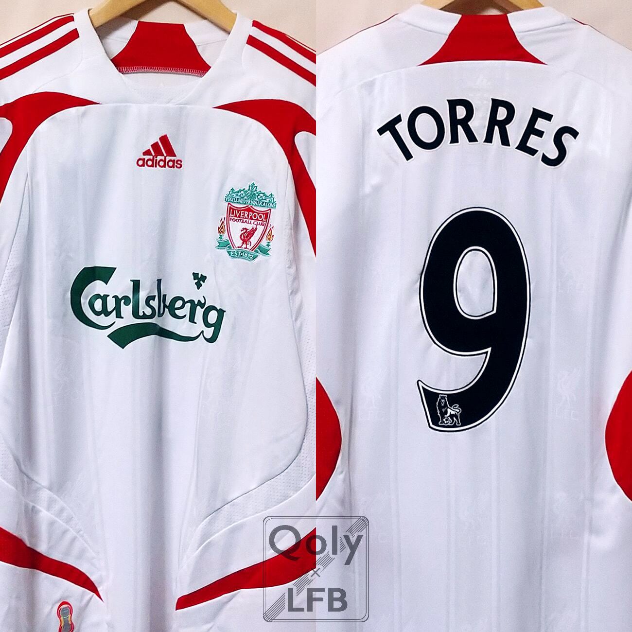 リヴァプール 2007-08 adidas アウェイ半袖 ユニフォーム #9 TORRES