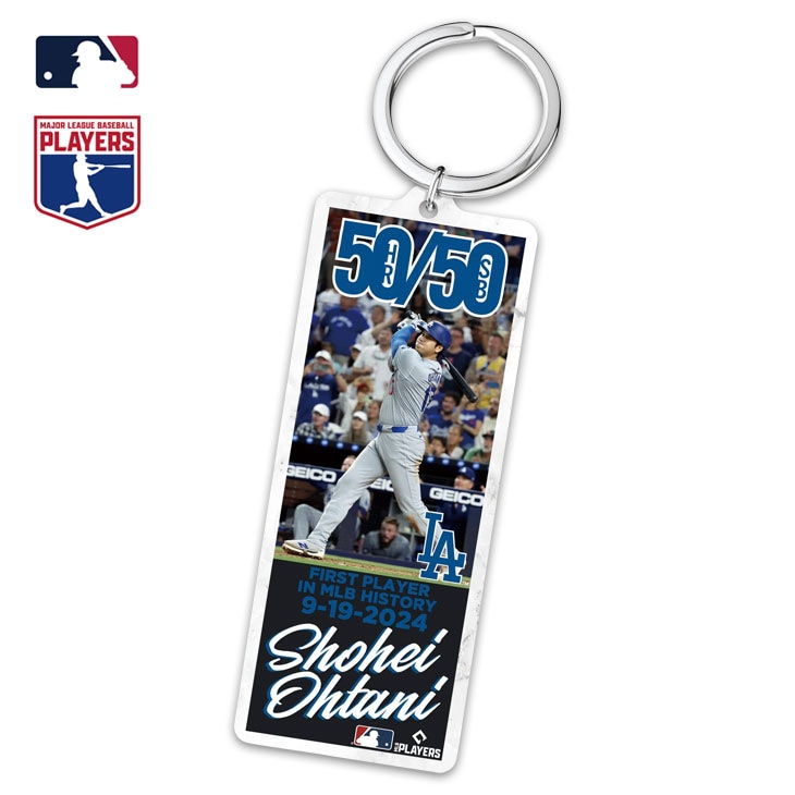 MLB公式ライセンス 大谷翔平 ドジャース キーホルダー 50/50達成記念
