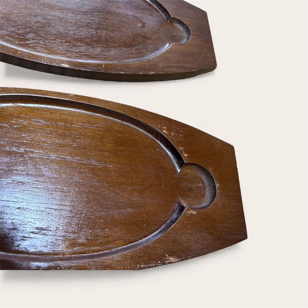 鉄皿 《 ステーキ皿と木製トレイの8セット ＆ トング2個 》 匿名配送