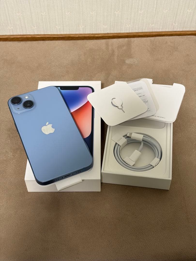 Apple iPhone 14 本体 箱ケーブル付き　ブルー iPhone 14 【Bランク】iPhone14 ブルー 128GB SIMフリー 箱・ケーブル
